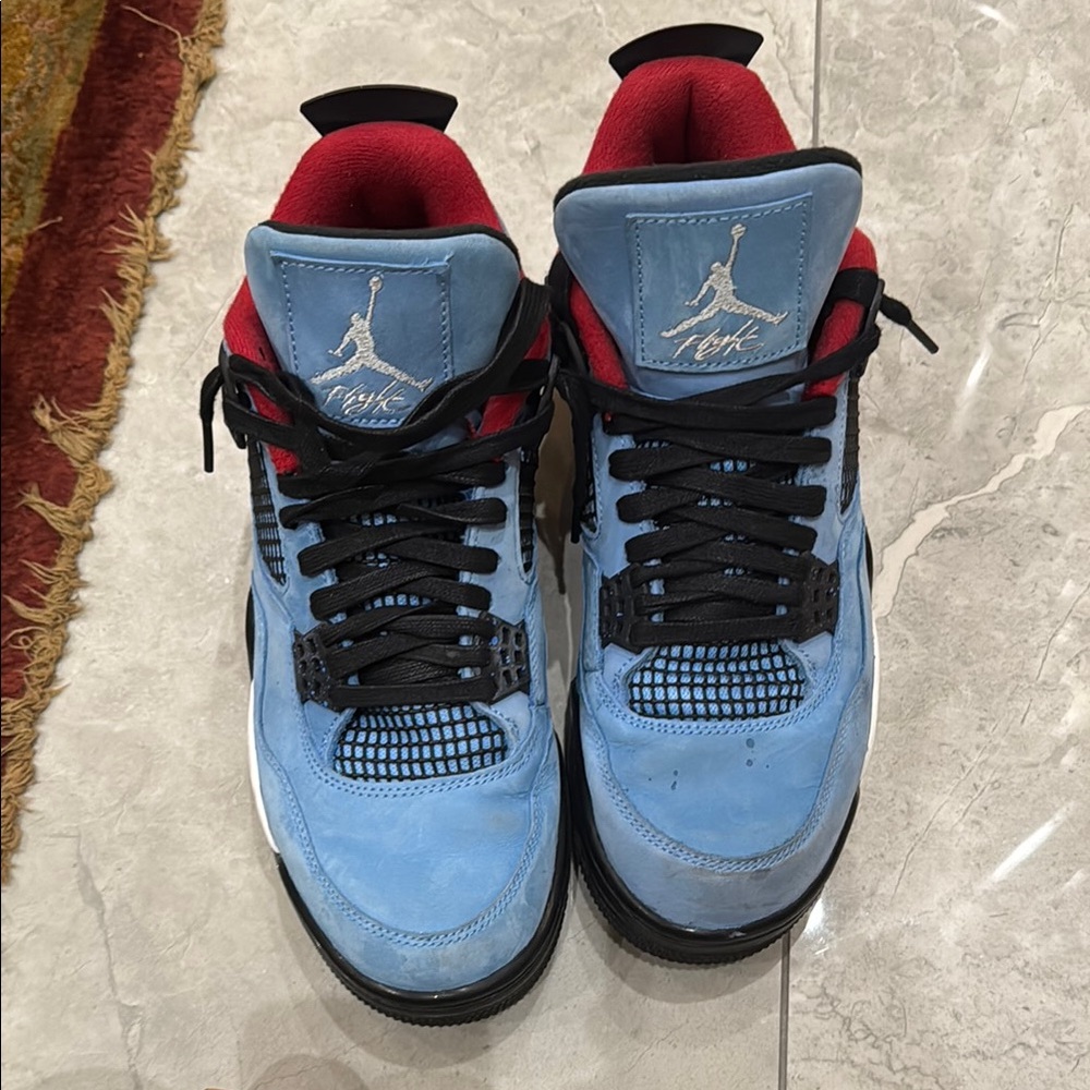 Travis Scott Blue and Red Sneakers Iconic Design